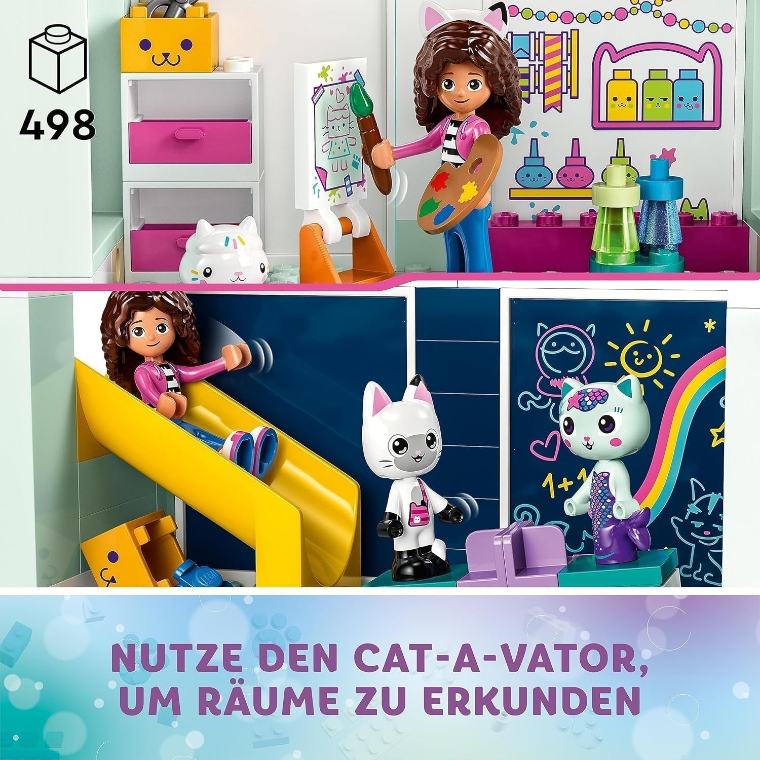 Lego 10788 Gabby's Dollhouse Toy Set, 8 Rooms and 4 Floors Gabby's Dollhouse Toy with Pandi, Meerkat, Kuchi Figures and Accessories, Gift for 4-Year-Old Girls, Boys and Children Building Sets Besuche den LEGO-Store