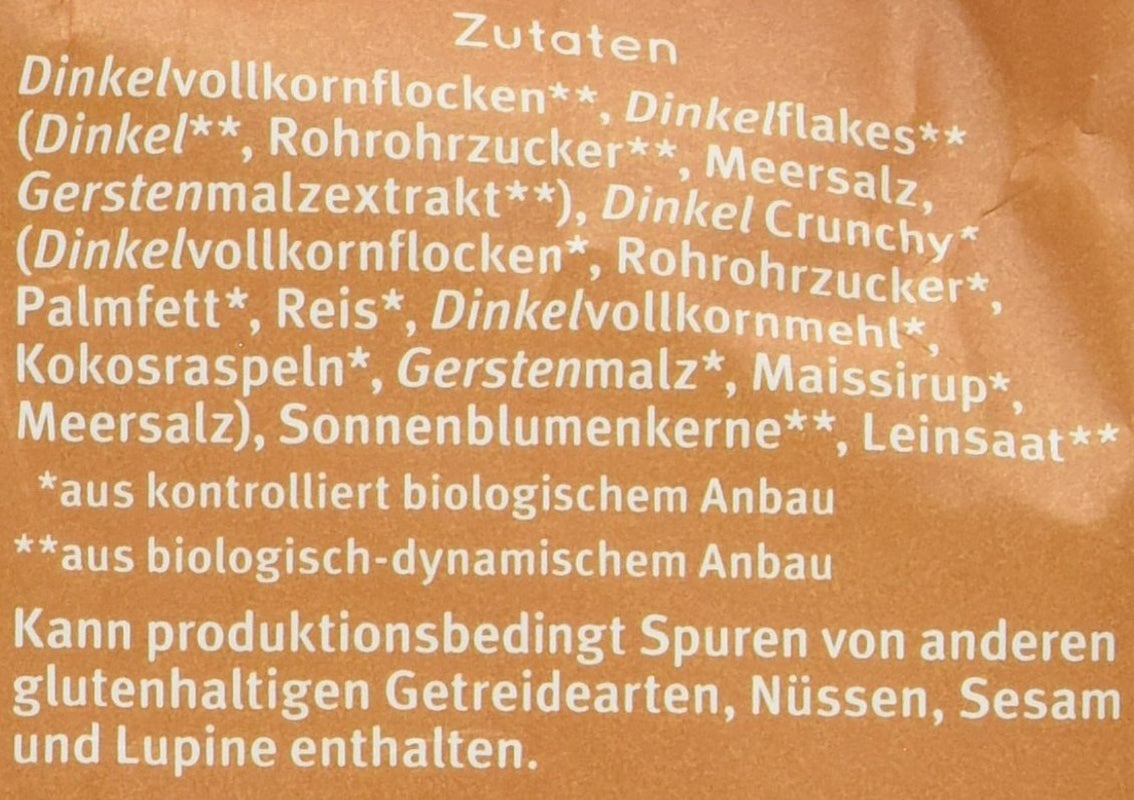 Crispy Hof Spelled Muesli (1 x 425g) Pack of 1