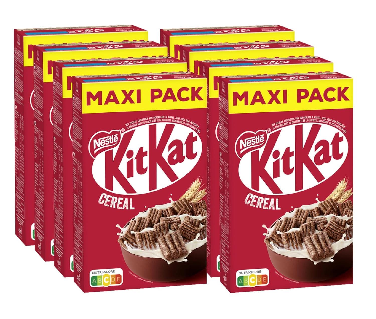 Nestlé KITKAT Cereale, cereale crocante pentru micul dejun cu napolitane Kitkat, pachet 8 x 550 grame Cereale Naty Shop