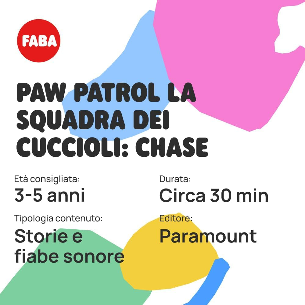 Figura sonoră - PAW Patrol Echipa de căței: Chase - povești și basme sonore, băieți și fete 2-4 ani, versiunea italiană Jucarii Bebe Naty Shop