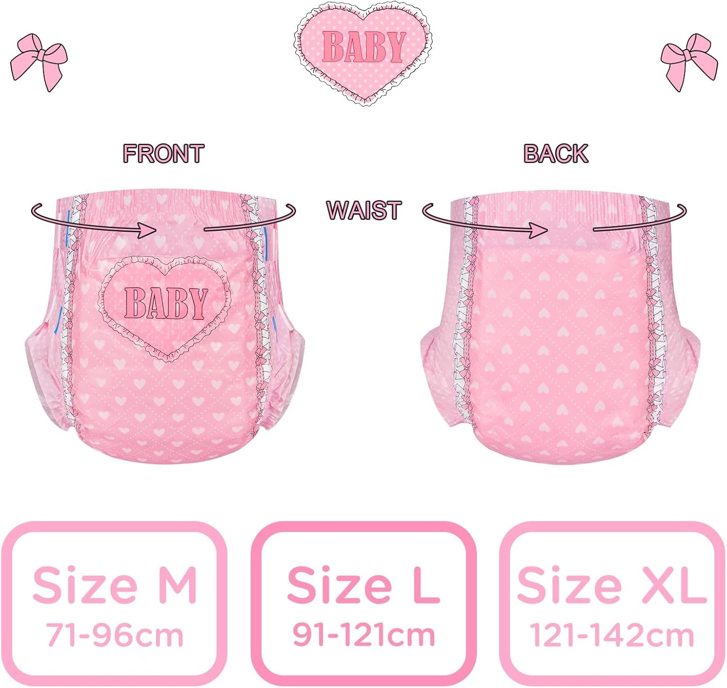 Adult Printed Diapers 5500-5800ml 2 Pack - Blushing Baby (M)