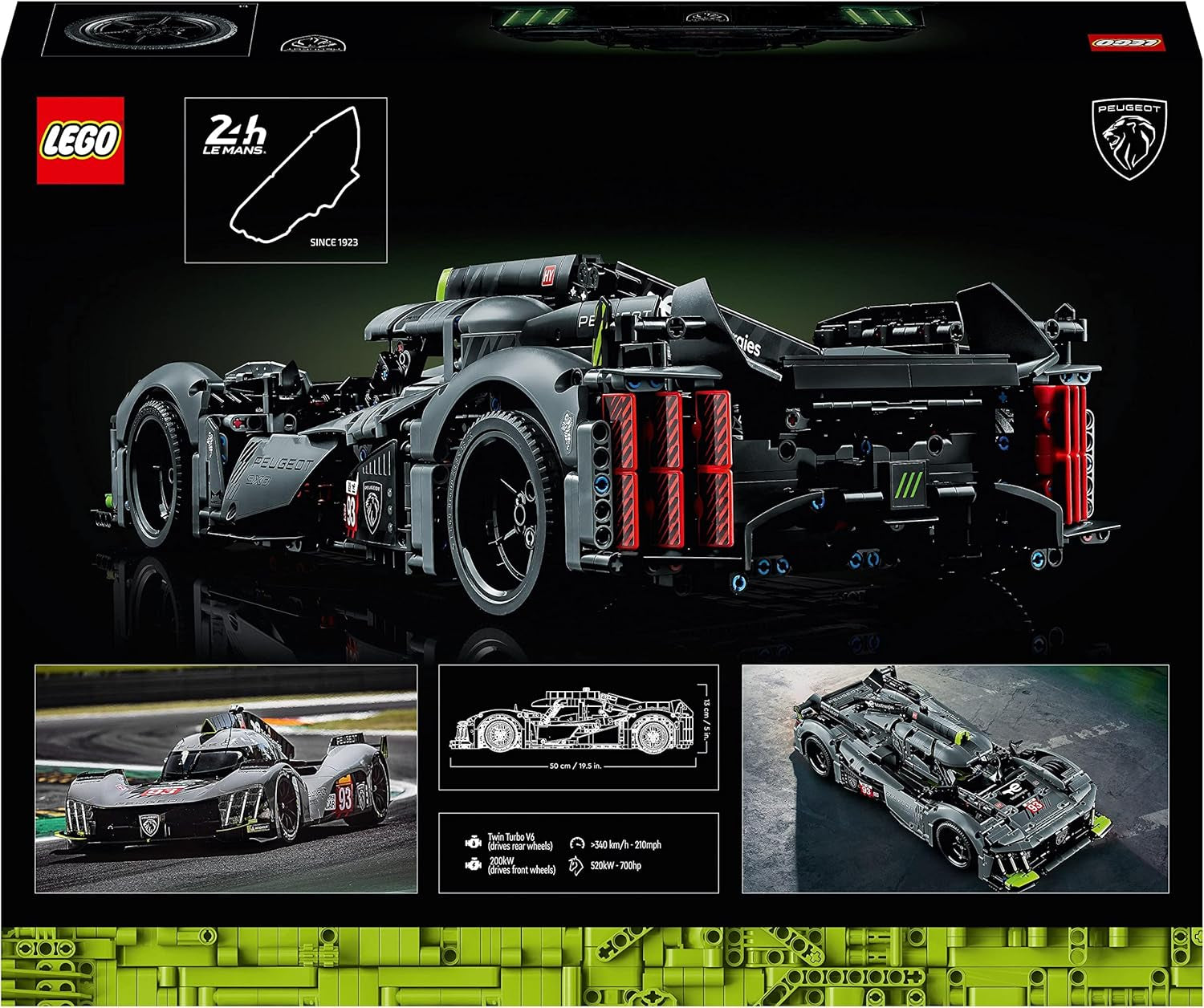 LEGO 42156 Technic Peugeot 9X8 24H Le Mans Hybrid Hypercar Legendary Racing Car Adult Model Kit 1:10 Scale Motorsport Car Collectible For Advanced Players Building Kits Besuche den LEGO-Store