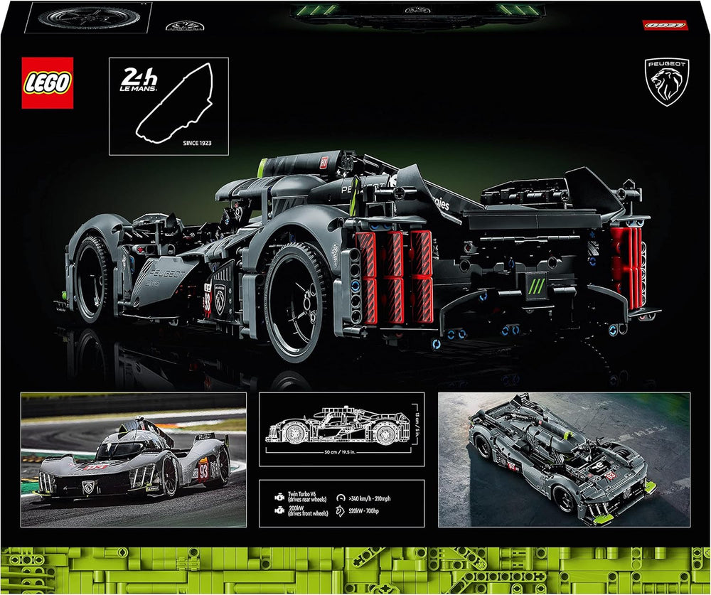 LEGO 42156 Technic Peugeot 9X8 24H Le Mans Hybrid Hypercar Legendary Racing Car Adult Model Kit 1:10 Scale Motorsport Car Collectible For Advanced Players Building Kits Besuche den LEGO-Store