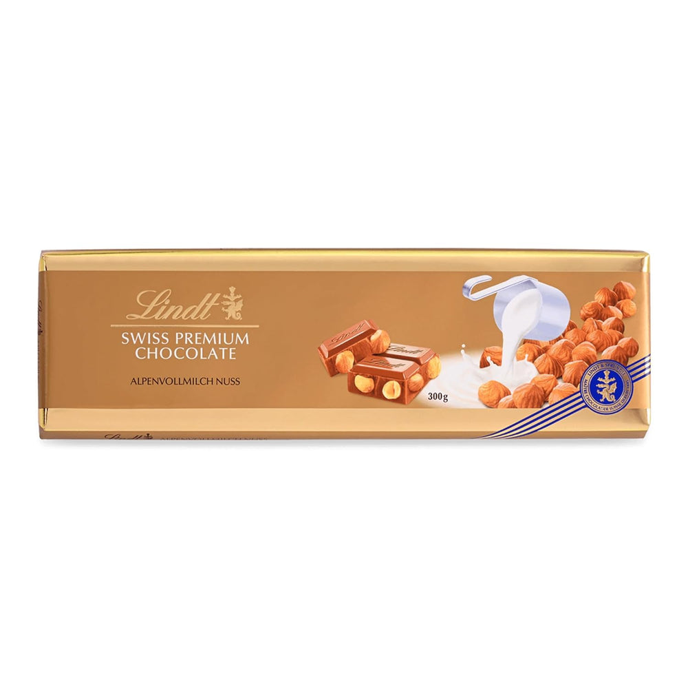 Lindt Chocolate | Chocolate with milk and nuts | 300g | The Finest Whole Nut Milk Chocolate | Chocolate bar