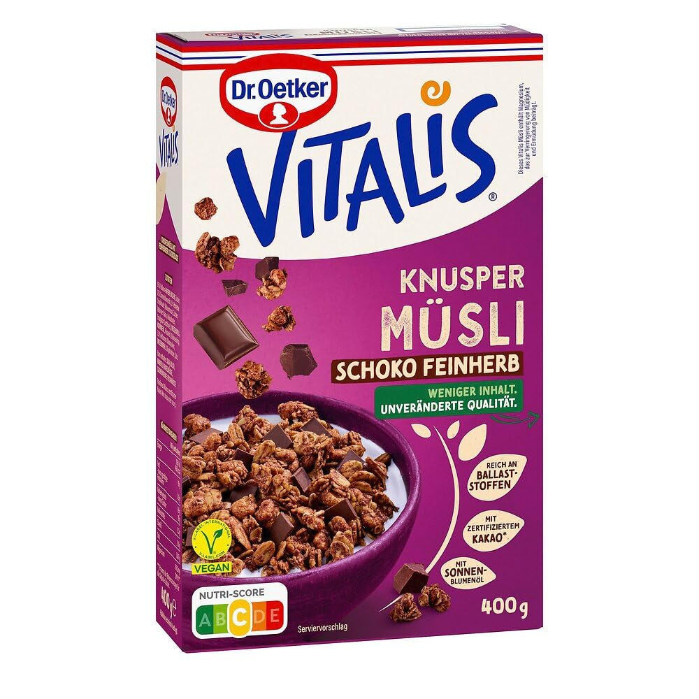 Dr. Oetker Vitalis Crunchy Honeys: Honey Crunchy Muesli for Breakfast and Snacks, 5 Pack (5 x 600g)