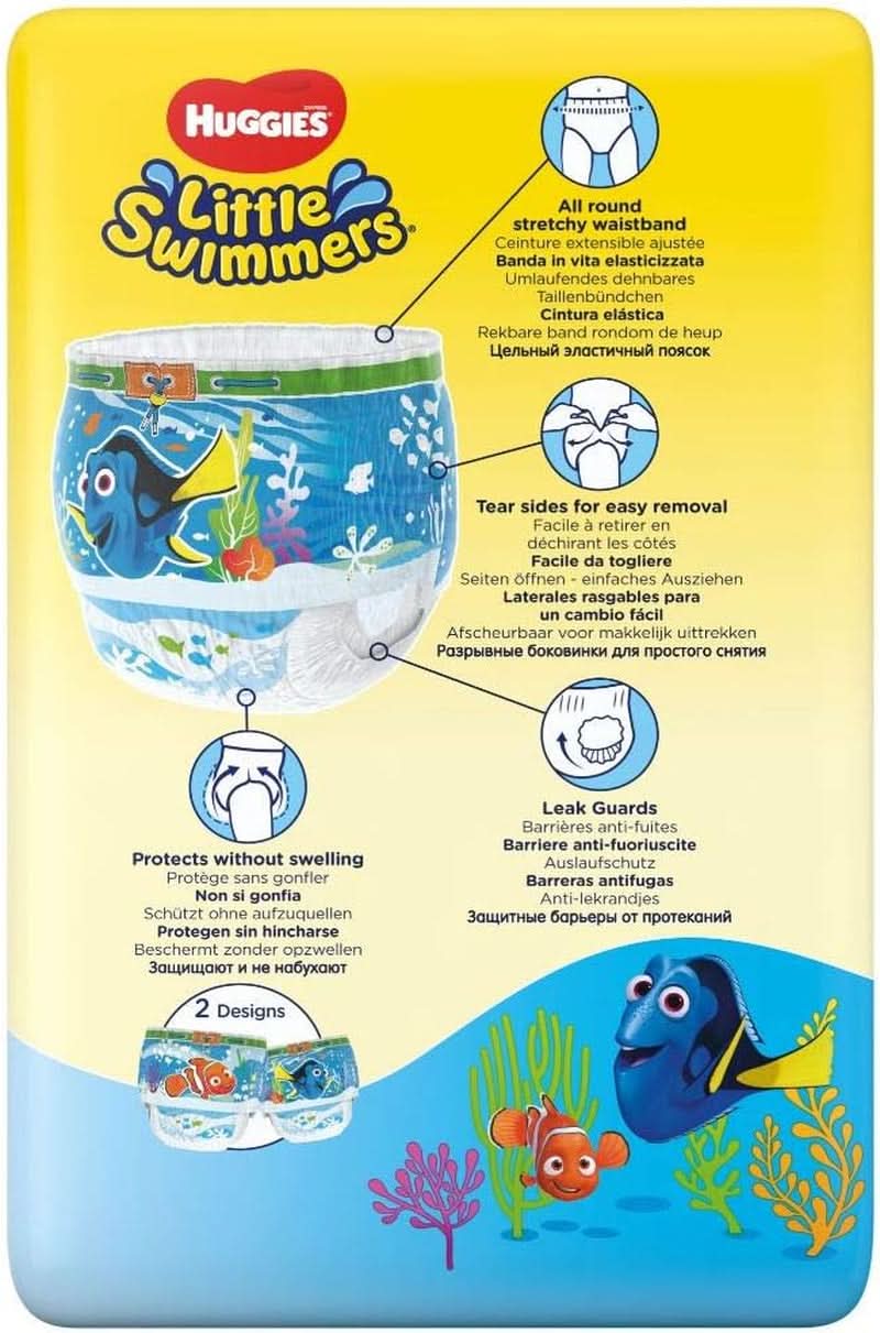 Huggies Little Swimmers Scutece de baie de unică folosință pentru bebeluși și copii, mărimea 3-4 (7-15 kg), 12 scutece de baie, unisex Mama si Copilul Naty Shop
