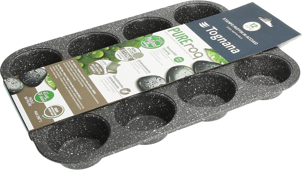 Pure Roq Muffinform Für 12 Muffins, Aluminium, Schwarz Molds and baking trays Naty Shop