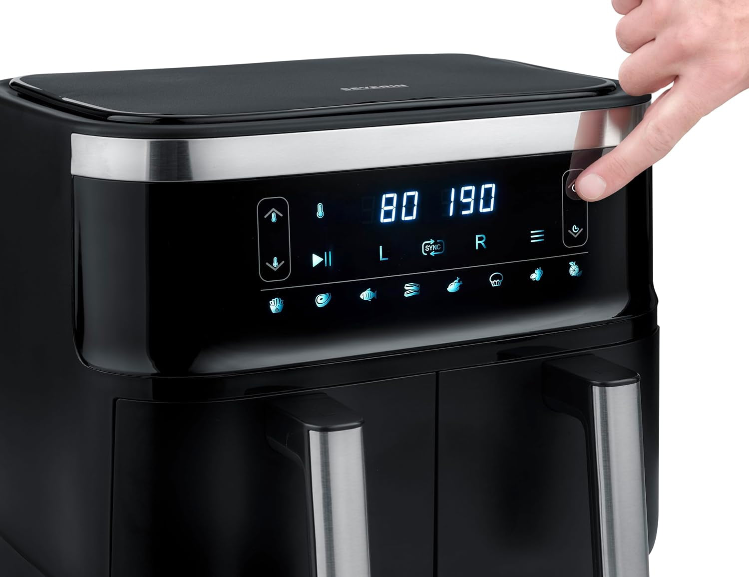 SEVERIN Double hot air fryer with cooking chamber 2 X 3.8 L, 8 automatic programs Appliances Naty Shop