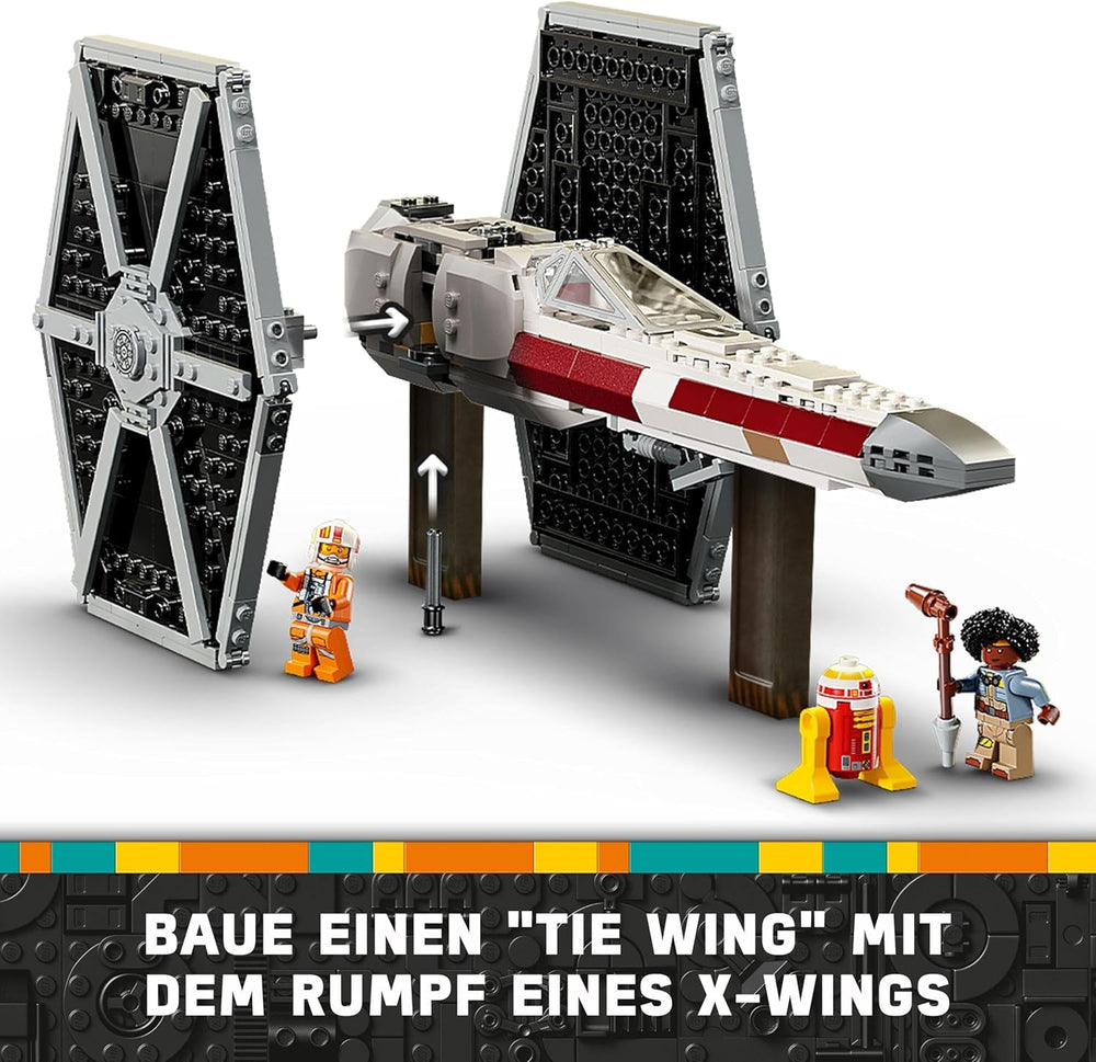 LEGO Star Wars TIE Fighter & X-Wing Mashup, Starfighter Buildable Toy, Gift Idea for Kids, Customizable Starships, Gift for Boys, Girls and All Fans 75393 Building Sets Beuche den LEGO-Store