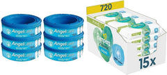 2320 Plus 2017 Refill Box (6-Pack) and Pampers Harmony Aqua Baby Wet Wipes Box, 720 Wipes (15 x 48), Gentle Skin Protection with 99% Water