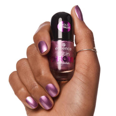Oja Essence Satin CHROME, nr. 02, roz, acoperire completă, rezultate expres, pigmentată intens, metalică, vegană, fără particule de microplastic, fără parfum, fără parabeni, 1 pachet (8ml)