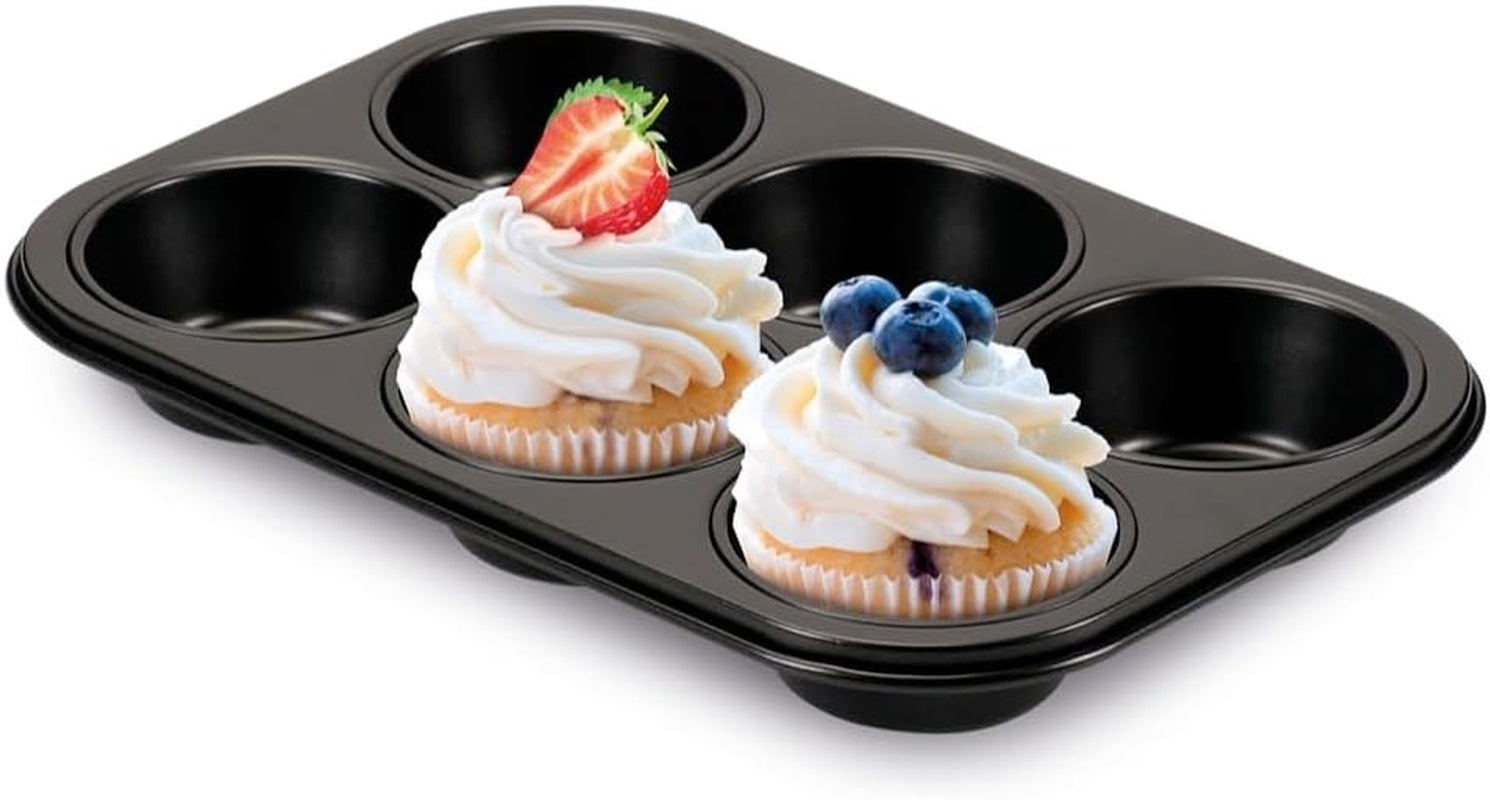 , Form 6 muffins 18.5x27cm, black Molds and trays for baking Naty Shop