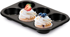 , Form 6 muffins 18.5x27cm, black Molds and trays for baking Naty Shop