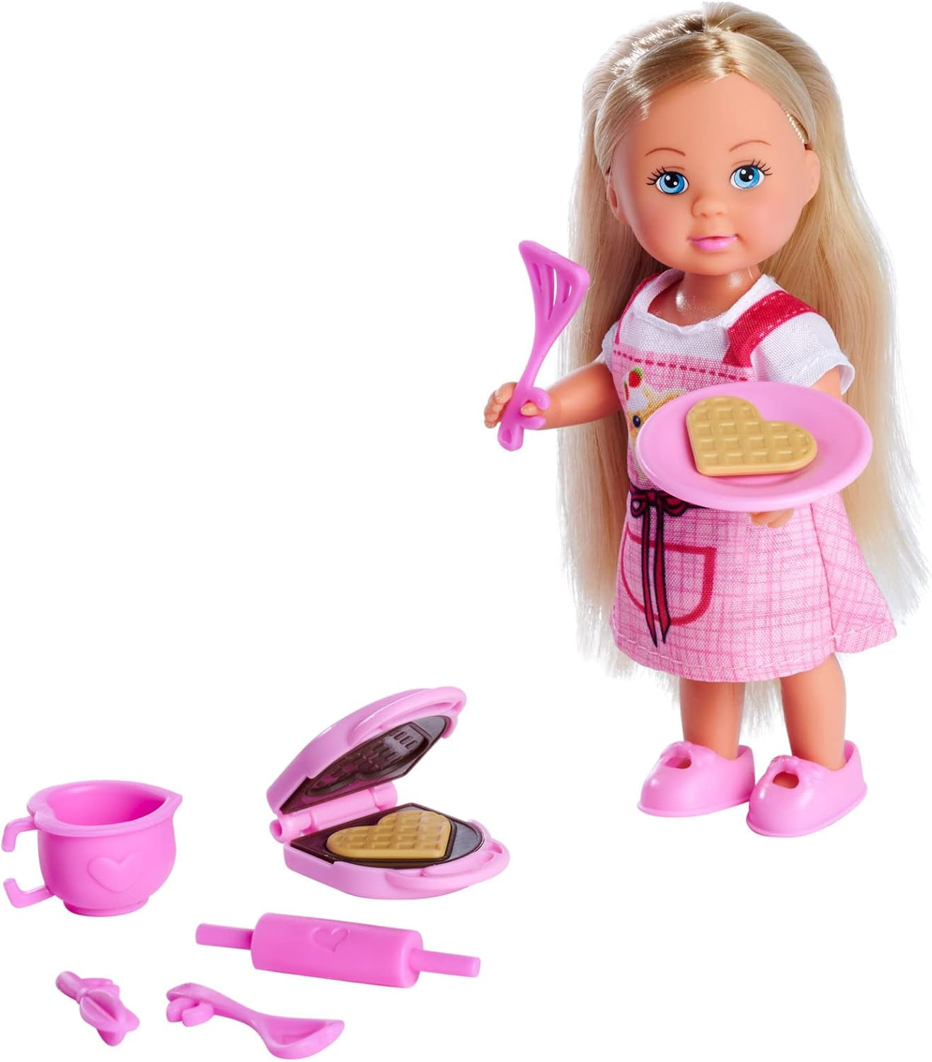 Simba 105733564 - Steffi Love Waffle, Puppe backt Waffeln mit Waffeleisen, Minipuppe 12cm, ab 3 Jahren