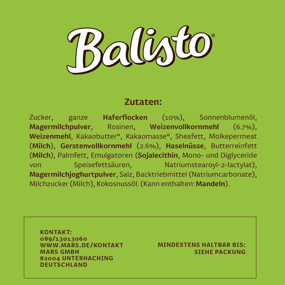 BALISTO® Multipack Muesli, Cereals and Raisins, 8x18.5g