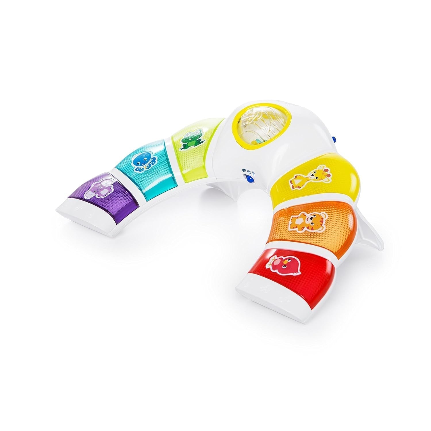 Baby Einstein, Glow & Discover Light Bar, jucărie pentru bebeluși cu lumini, melodii și zornăitor, 3 moduri: animale, culori, xilofon - 3 limbi, cub muzical pentru bebeluși și copii de 3 luni și peste Jucarii Bebe Naty Shop