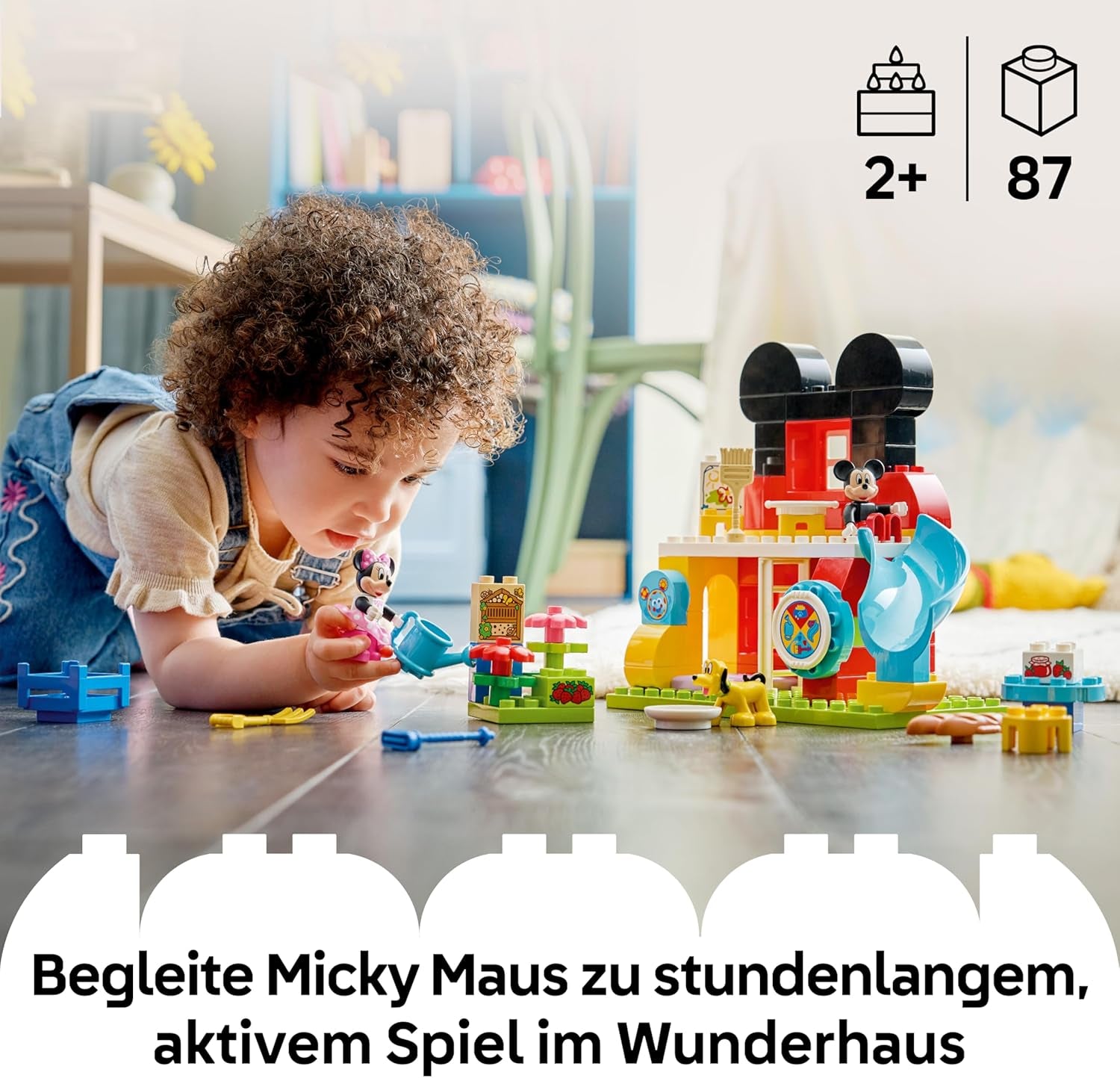 LEGO DUPLO | Micky Maus Wunderhaus mit Minnie und Pluto - Pädagogisches Finemotorik Spielzeug für Kleinkinder - inkl. 3 Figuren & Toodles - Geschenk für Jungen & Mädchen ab 2 Jahren - 10465
