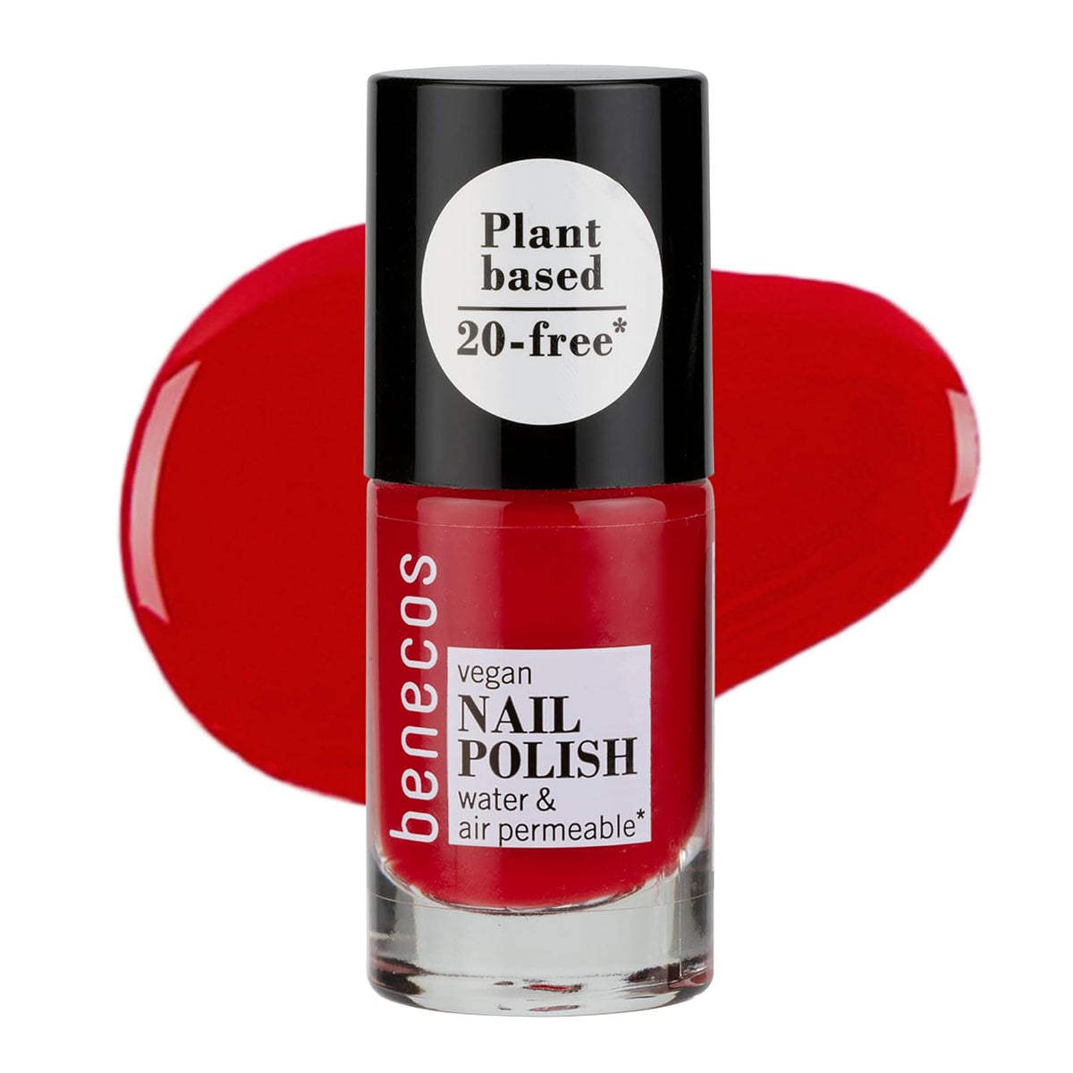 Benecos 20-Free vegan nail polish, vintage red - herbal nail polish - fast drying and long lasting - water permeable - enriched with biotin - 5ml