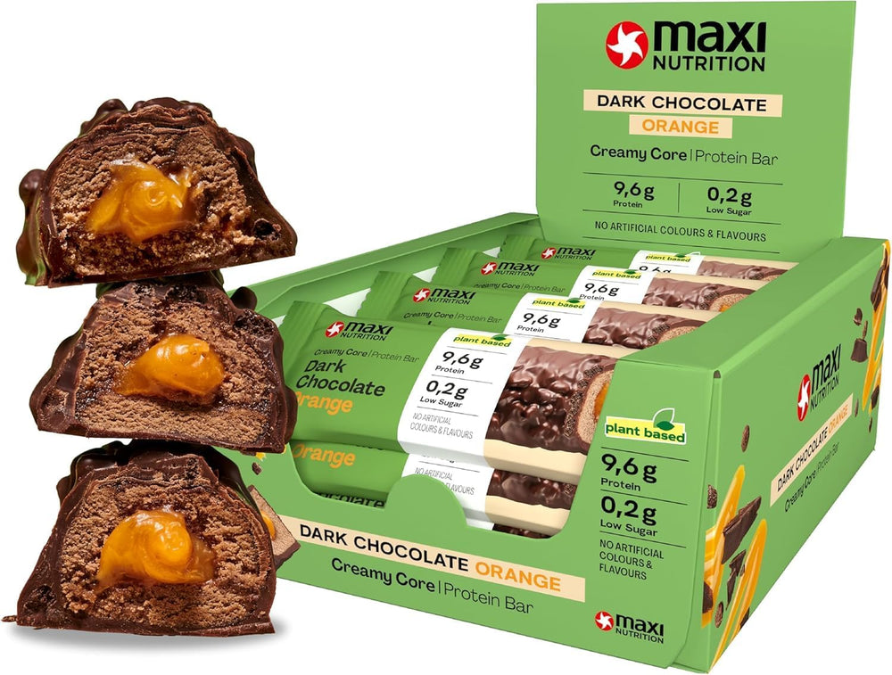 MaxiNutrition Creamy vegan protein bar with chocolate, peanuts and caramel 12x45g - vegan protein bar, 18% protein, 8.3g per bar, low sugar content (0.9g), no added sugar, no artificial flavors