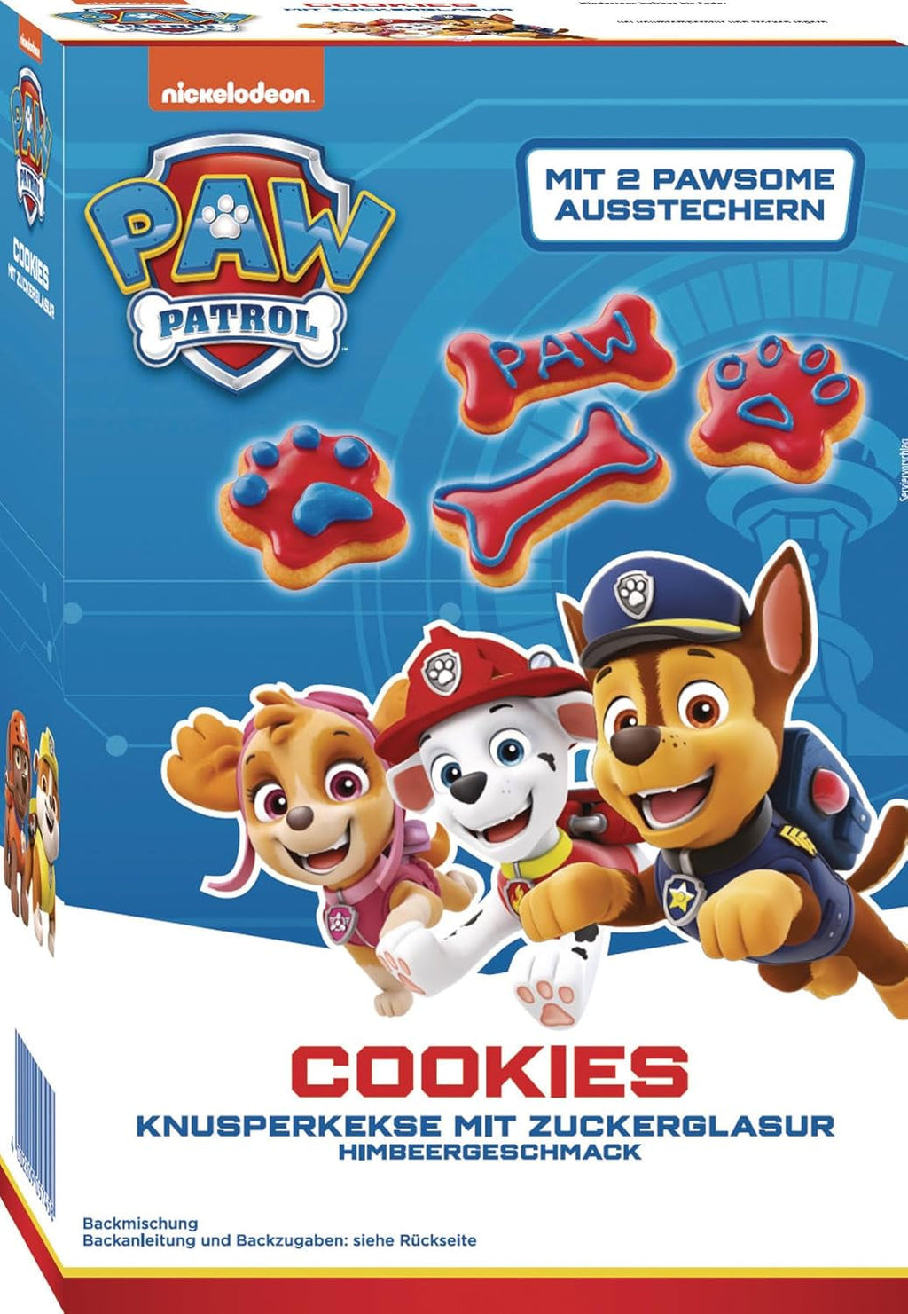 RUF X PAW Patrol Muffin Backmischung Mit Erdbeer-Geschmack, Für 12 Paw Patrol Muffins, Inkl.16 Oblaten-Auflegern Und Pawsome Muffin-Förmchen, 1 X 394G Naty Shop 475 G (1Er Pack) Cookies