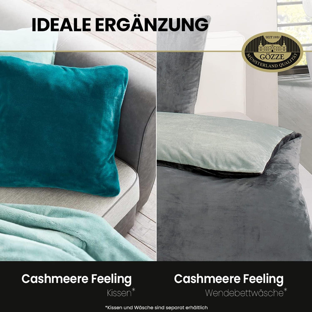 Gözze - Comfortable Blanket Premium Cashmere-Feeling, 500 G/M², 180 X 220 Cm - mustard Beds and Blankets Besuche den GÃ¶zze-Store