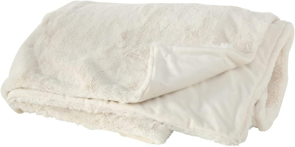 Pătură Boltze Storan (dimensiune 150X200 cm, culoare bej, pătură confortabilă din poliester, ideală pentru serile reci de iarnă, aspect blană) 1015378 Paturi si Cuverturi BOLTZE Alb crem