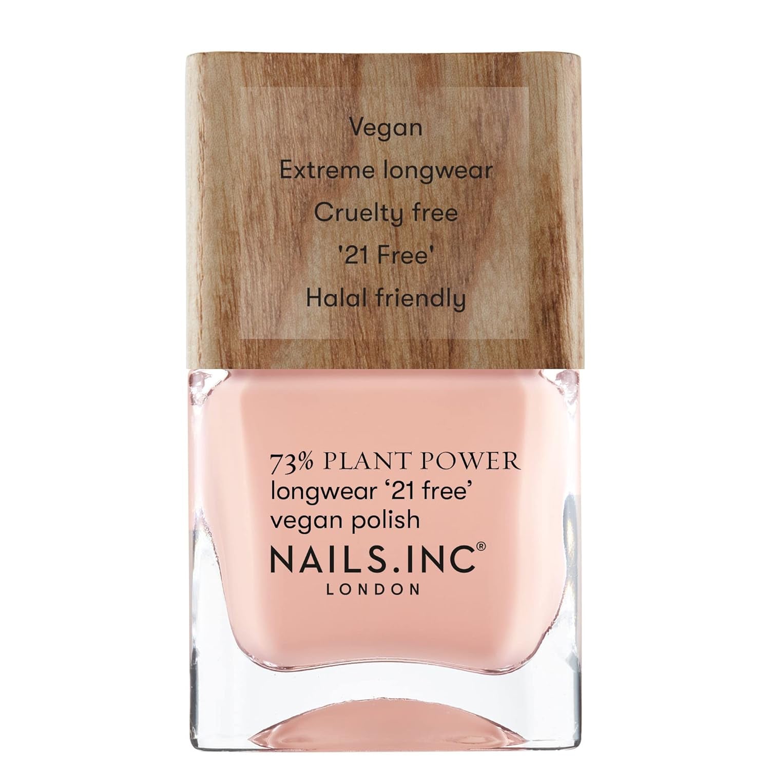 Nails Inc - GLOWING SOMEWHERE Plant Power Vegan Nail Polish - 73% Plant Based, 100% Vegan and Cruelty Free - Perfect Manicure, Sparkling Pearl - For Eco-Friendly Nail Art