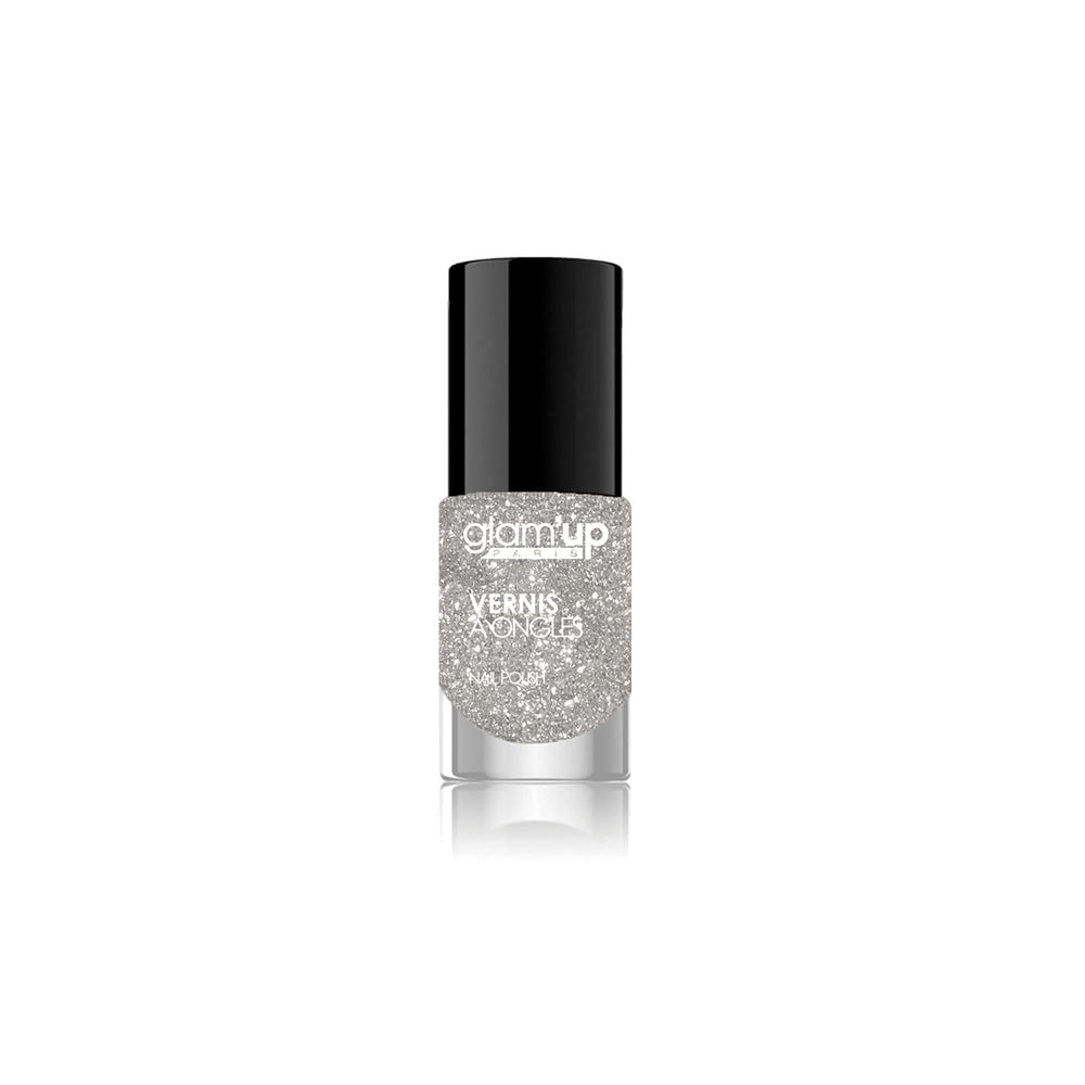 Glam'Up Paris, ultra-glossy, long-lasting, fast-drying nail polish, no. 129, pink glitter