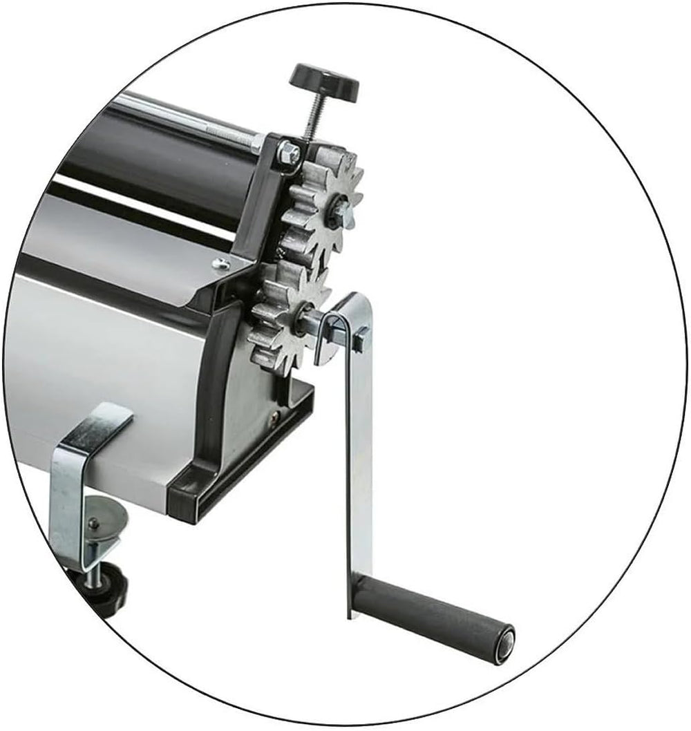 DKN Pizza Dough Roll Machine with Hand Crank, 48.8 cm, Noodle Machine, Teigfolie with Anti-Haft Rolls and Dicken Control – Construction aus massive Stahl und Aluminium