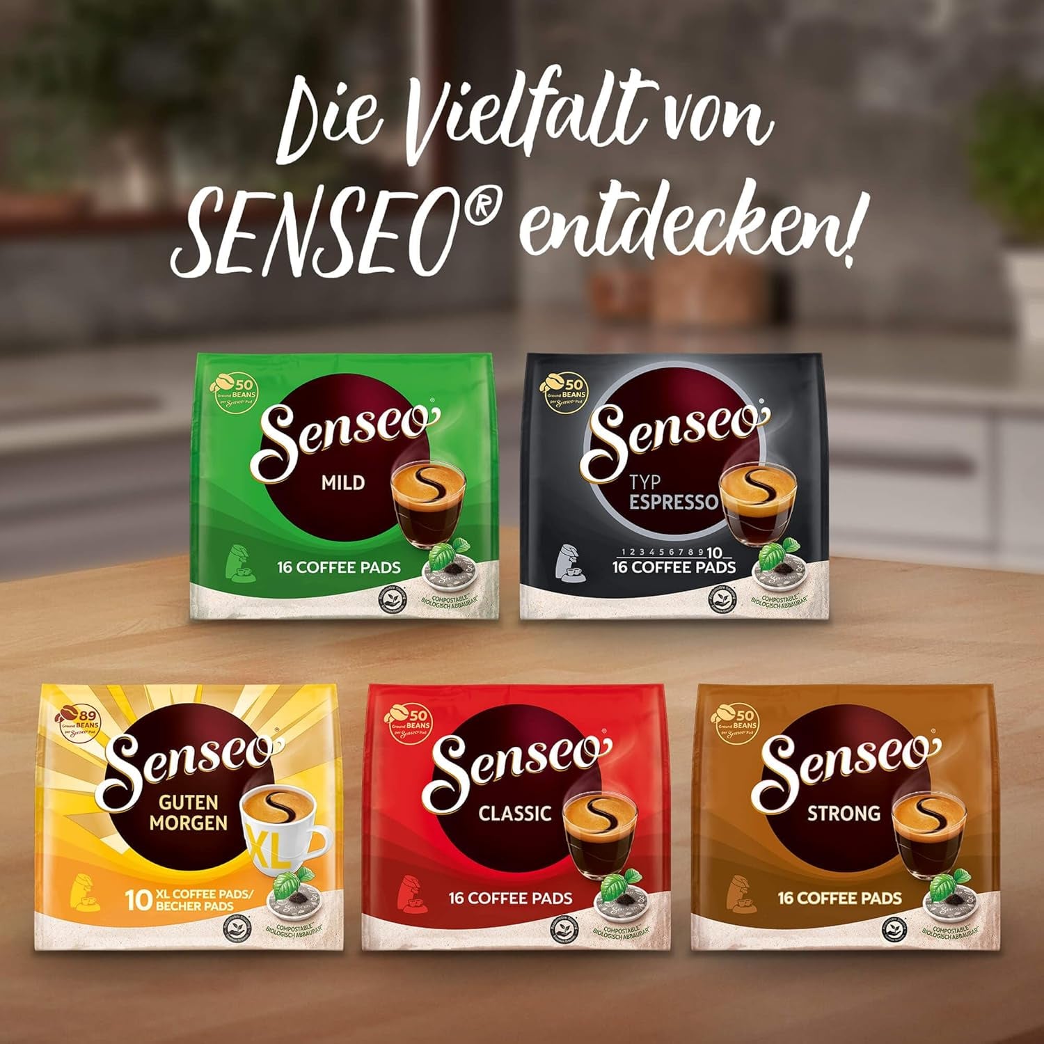 Senseo Pads Premium Selektion, 5 x 16 Getränke, 80 Kaffeepads