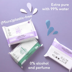 Naïf Plastic Free Baby Wipes 54 Pieces (1 Pack x 54 Pieces) - For Baby's Bottom, Body and Face - Natural Ingredients