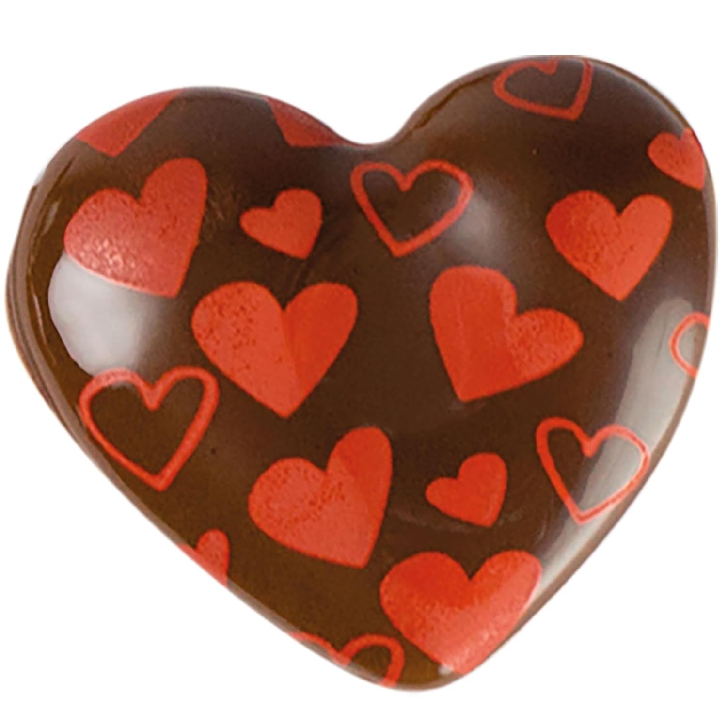 Günthart 135 Pieces Dark Chocolate Filigree Hearts Colorful Tri-Motion Printed 1 Pack (236g)