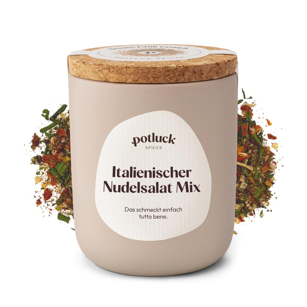 Potluck | Pasta e Pizza Kräuter | Gewürzzubereitung im Keramiktopf | 40g | Vegan, glutenfrei und mit natürlichen Inhaltsstoffen