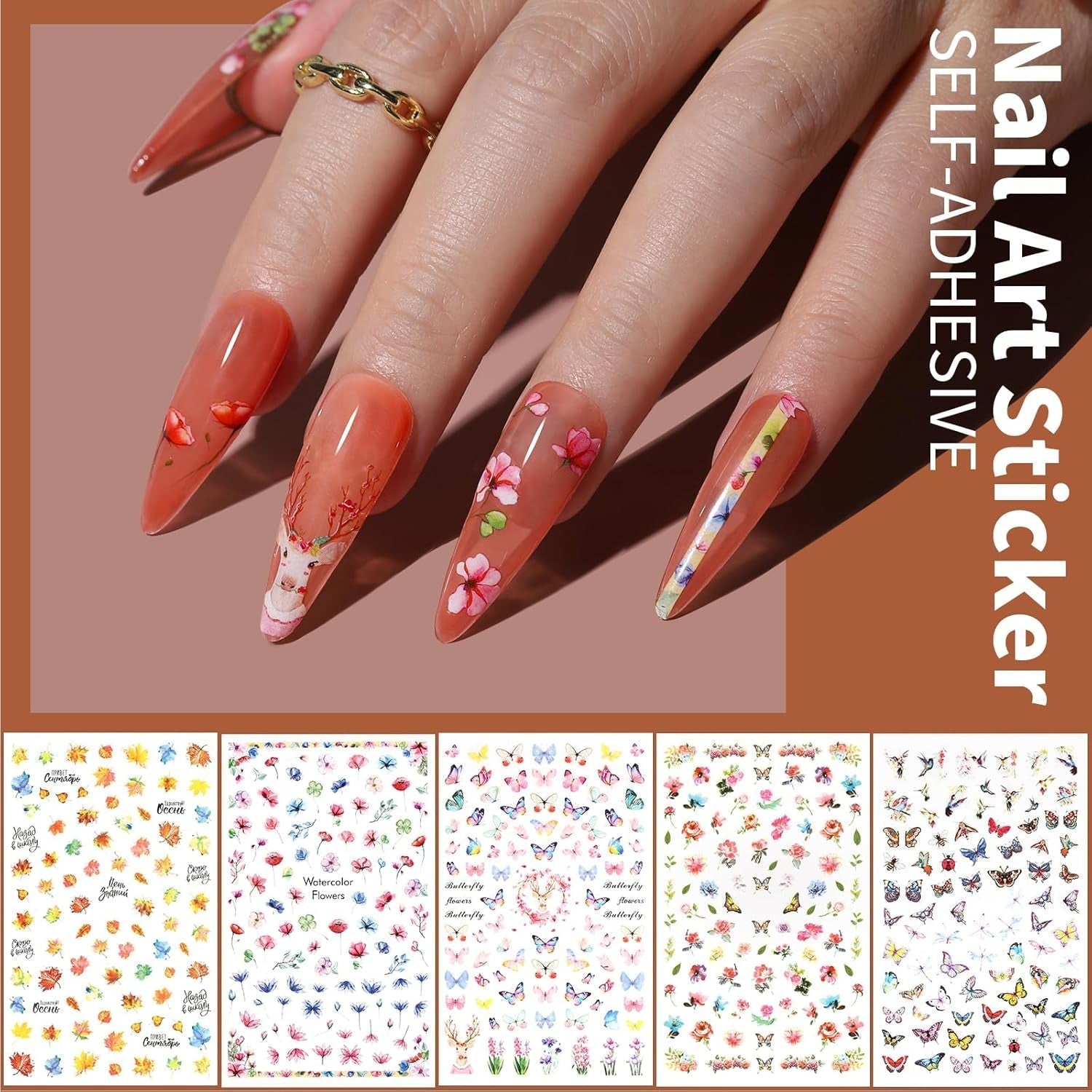 FANDAMEI Pinsel Für Gelnägel, 15 Pcs Nagel Pinsel, 5 Blätter Nagelsticker, Strasssteine Nägel, Nageldesign Set, Nageldesign Zubehör, Nail Art Pinsel Set, Nailart Pinsel Und Dekorationen Set