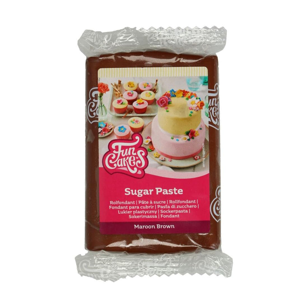 FunCakes Maroon Brown fondant laminat: ușor de utilizat, neted, flexibil, moale și pliabil, perfect pentru decorarea prăjiturilor, halal, kosher și fără gluten, 250 g Pasta de zahar Naty Shop Default Title