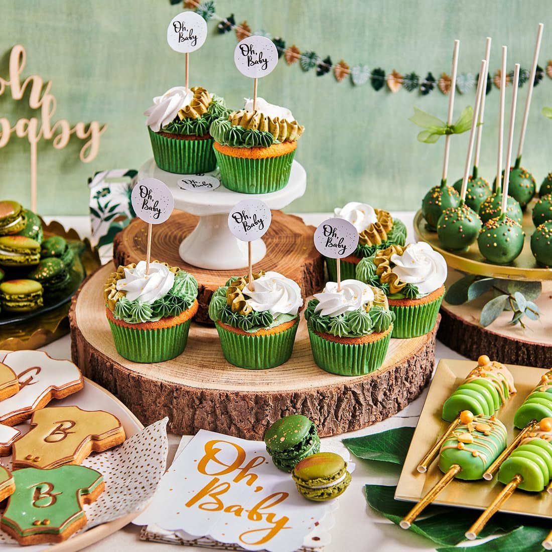 FunCakes roll fondant Botanical Green: Ușor de utilizat, neted, flexibil, moale și pliabil, perfect pentru decorarea torturilor, halal, kosher și fără gluten, 250g Pasta de zahar Naty Shop