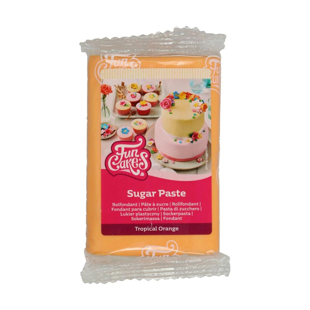 FunCakes Tropical Orange fondant laminat: ușor de utilizat, neted, flexibil, moale și pliabil, perfect pentru decorarea prăjiturilor, halal, kosher și fără gluten, 250 g Pasta de zahar Naty Shop Default Title
