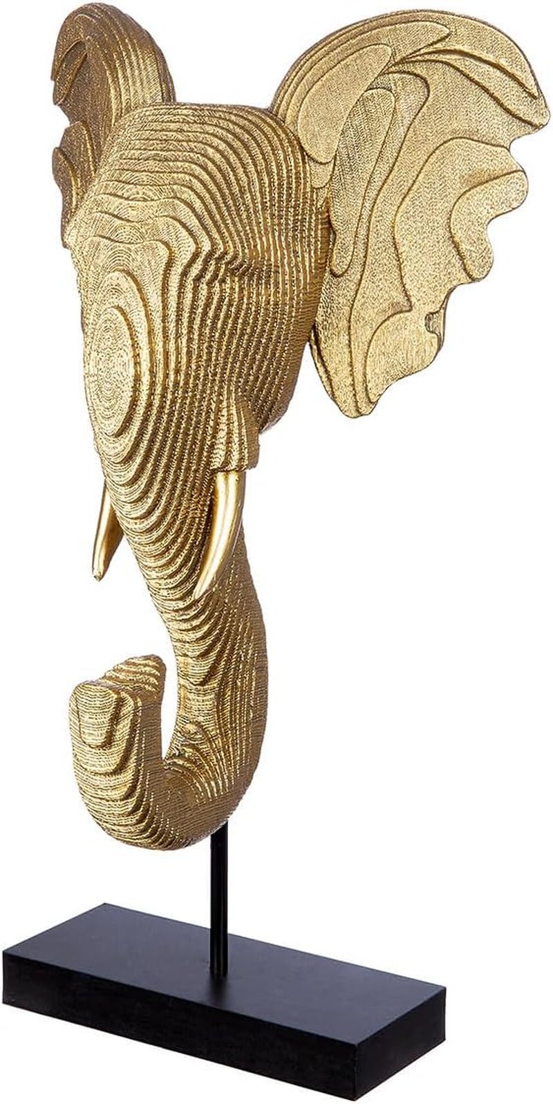 GILDE Deko große Figur Skulptur XXL - sculptură decorativă argintie realizată din aluminiu culoare: argintiu - decorare camera de zi cadou aniversare înălțime 114 cm Statuete si sculpturi Naty Shop Aur, negru Înălțime 46 cm