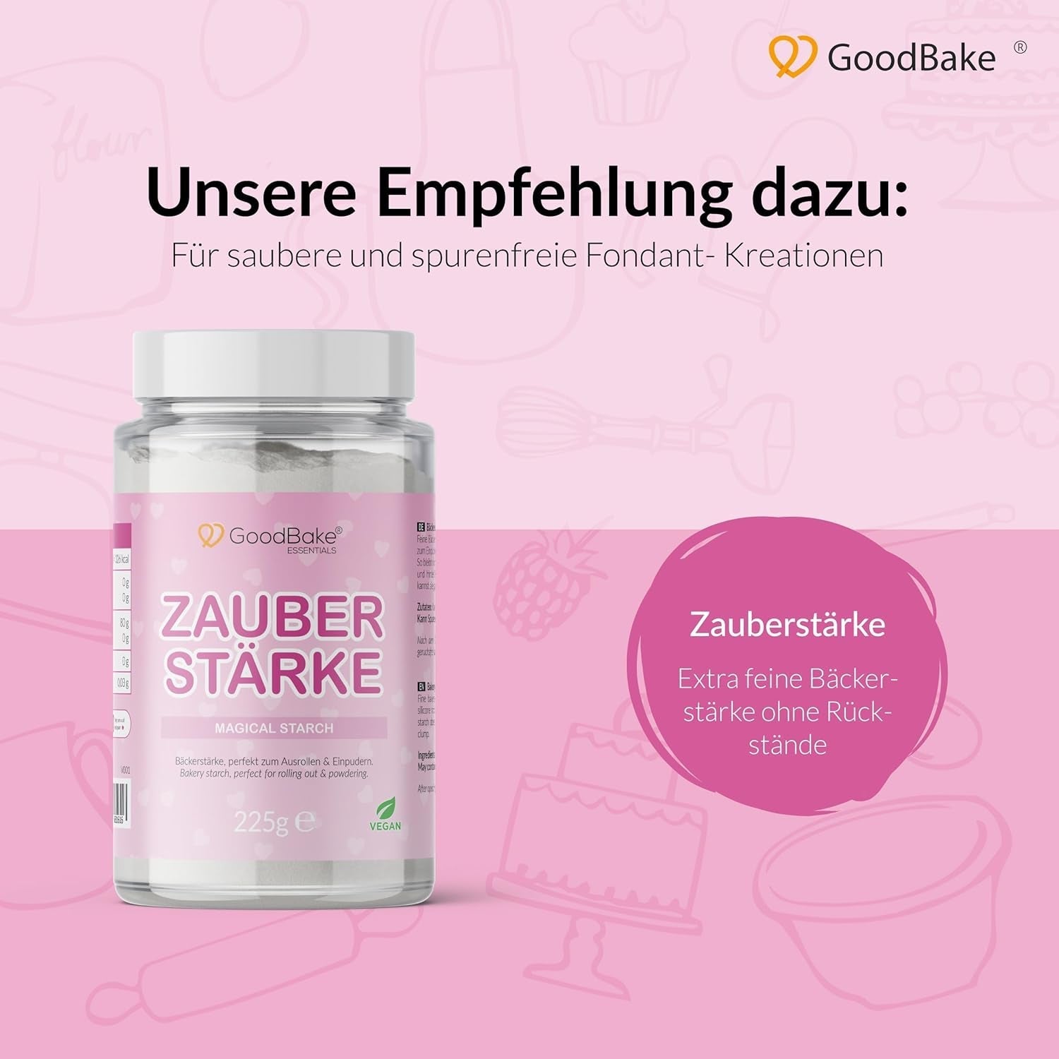 GoodBake fondant negru 500g, fondant rulat pentru acoperirea, modelarea, decorarea prăjiturilor, figurilor, florilor de zahăr și multe altele, fără ulei de palmier, vegan, fără gluten Pasta de zahar Naty Shop