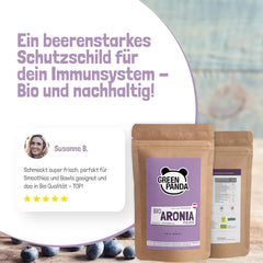 GREEN PANDA® pulbere organică de chokeberry din Austria | chokeberries uscate fin măcinate | chokeberries organice fără aditivi | alternativă regională la pudra de acai și boabe goji | 500g Produse deshidratate Naty Shop