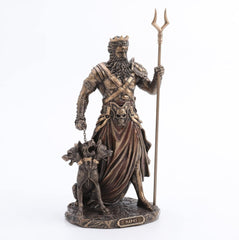 Hades zeu grec al lumii subterane cu statuie cu creier, 26,9 cm, rășină turnată la rece, finisaj bronz antic Statuete si sculpturi Naty Shop