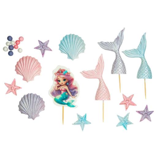 Set of 14 edible decorations, The Little Mermaid