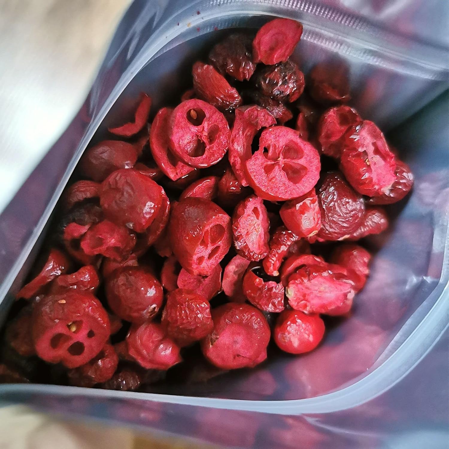 Merișoare liofilizate fără zahăr | XL 250g Merișoare liofilizate naturale neîndulcite | Fructe liofilizate naturale sălbatice | Merișoare liofilizate | ZingyZoo Produse deshidratate Naty Shop