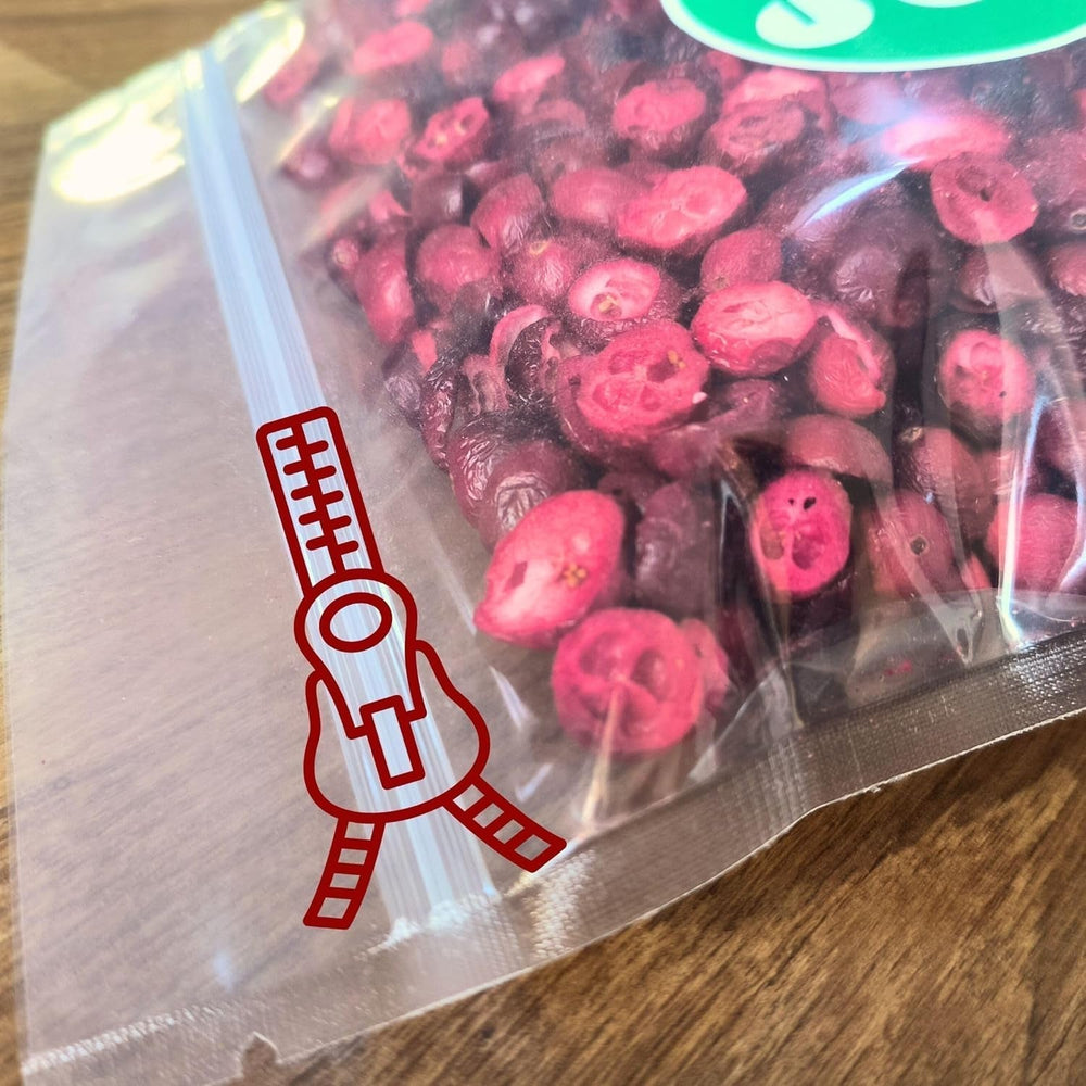 Merișoare liofilizate fără zahăr | XL 250g Merișoare liofilizate naturale neîndulcite | Fructe liofilizate naturale sălbatice | Merișoare liofilizate | ZingyZoo Produse deshidratate Naty Shop