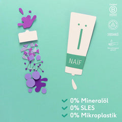 Naïf - Șampon de îngrijire - pentru bebeluși și copii - Șampon pentru bebeluși cu ingrediente naturale - 100% vegan - 0% SLES - Fără microplastice, siliconi și parabeni - 200 ml Copii - Baie si Skincare Naty Shop