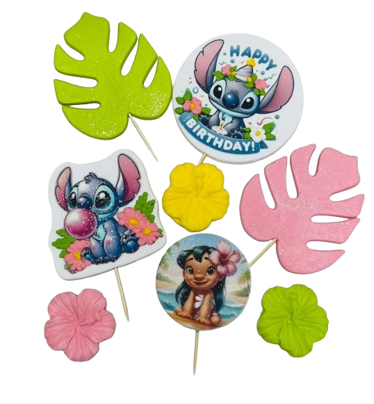 Set of 8 edible cake decorations