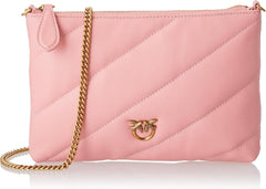 Pinko Ladies Flat Pouch Oaie Nappa FLACHTASCHE SCHAFNAPPA Genti Femei Naty Shop P66Q_Rosa Rossore-Aur antic