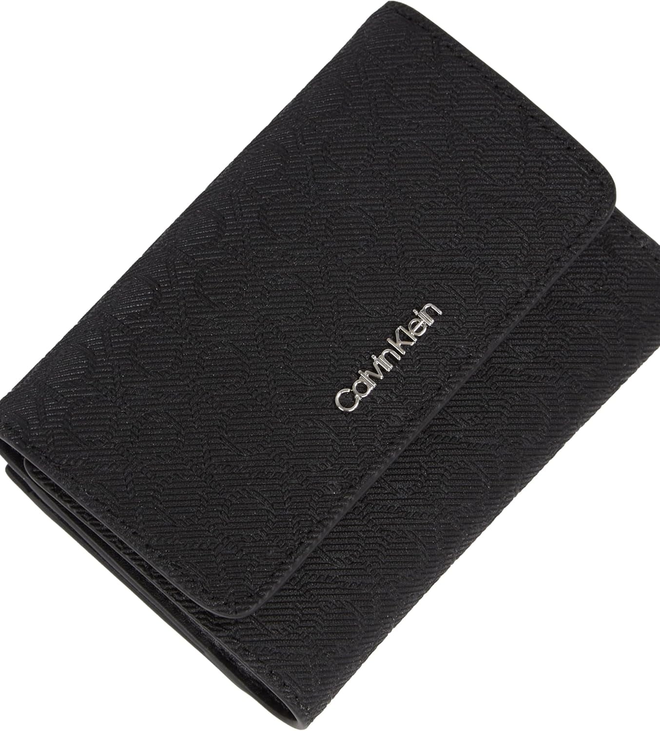 Portofel de damă Calvin Klein Must Small Trifold Mono Klein, negru (Black Mono), mărime unică Portofel Femei Naty Shop