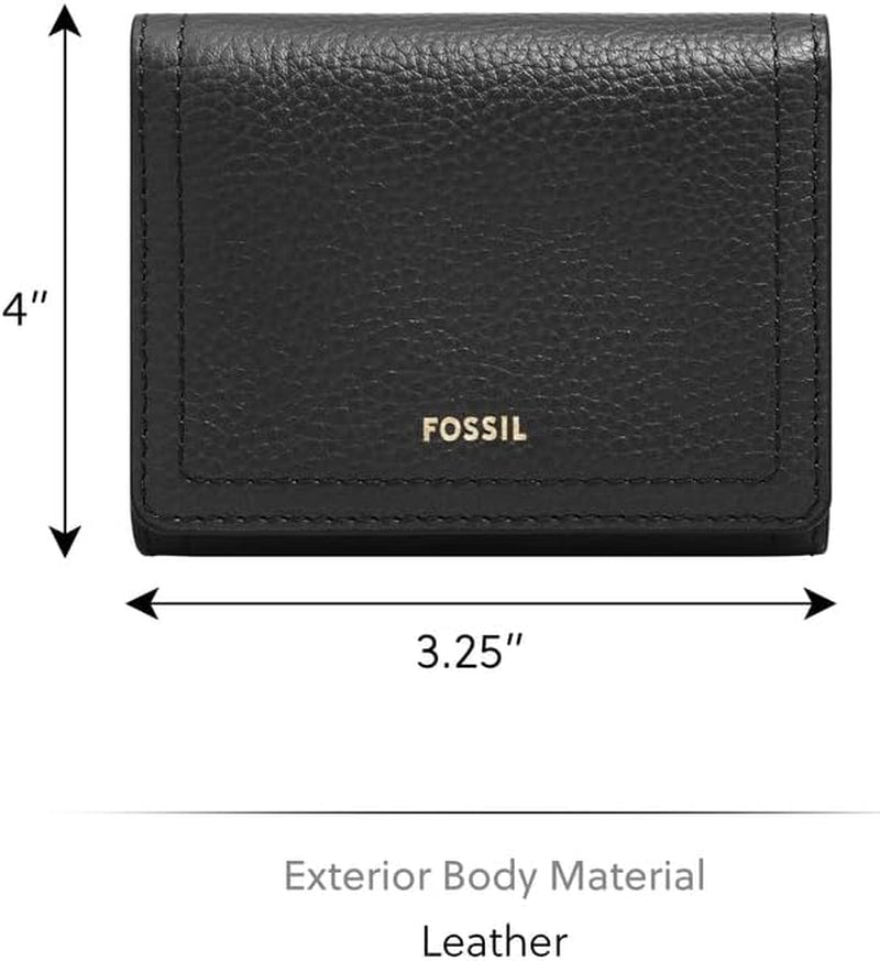 Portofel Fossil Logan Tri-Fold pentru femei, negru Portofel Femei Naty Shop