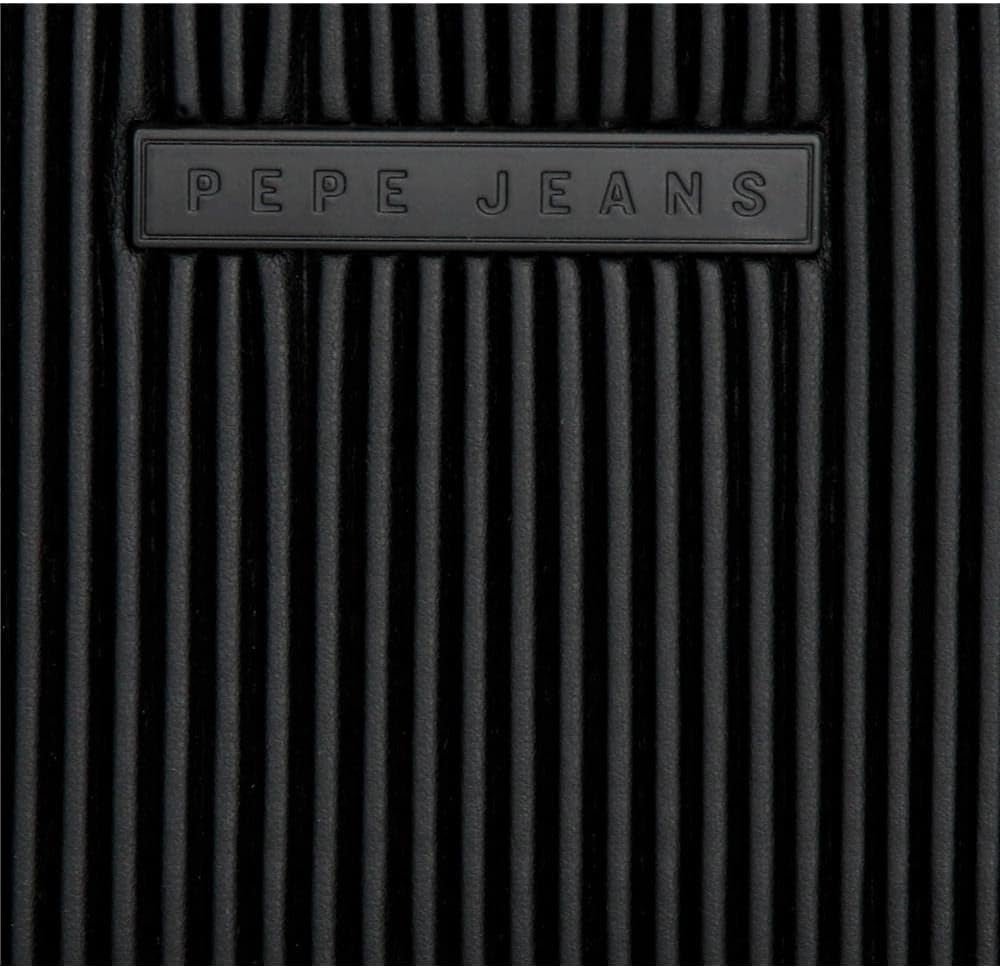 Portofel Pepe Jeans Aurora trei compartimente negru 17.5 x 9.5 x 2 cm piele artificială Portofel Femei Naty Shop